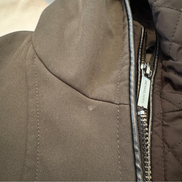 Michael Michael Kors XS Black Mixed Media Soft Shell Trench Coat Jacket - Picture 6 of 10